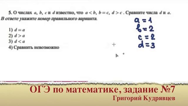 ОГЭ ПО МАТЕМАТИКЕ, ЗАДАНИЕ №7, СРАВНЕНИЕ ЧИСЕЛ. смотреть онлайн