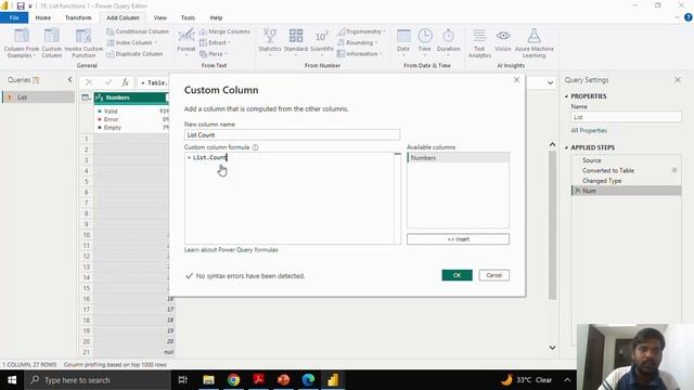 Power Query | M Language | How to Count Values, Non Null values and Empty Values in a list. смотреть онлайн