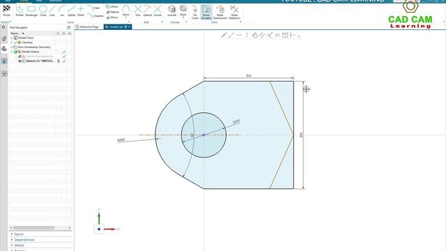 Siemens NX Modeling tutorials #6 | 2D Sketch Dimension and Relationships смотреть онлайн