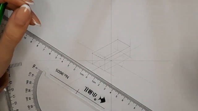 Чертим эллипс. продолжение построения изометрии м элементами эллипса