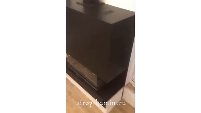 Камин Хай Тек на базе трехсторонней дровяной топки АСТОВ ПЗС 12057 в загородном доме смотреть онлайн