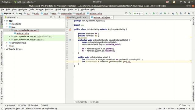 Age Calculator project in Android Studio Tutorial with Java смотреть онлайн