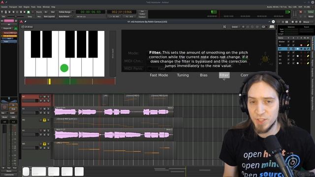 How to pitch correct vocals with Free Software on Linux (x42-Autotune in Ardour) смотреть онлайн