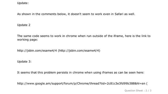 jQuery : jQuery/iframe not working in Chrome смотреть онлайн