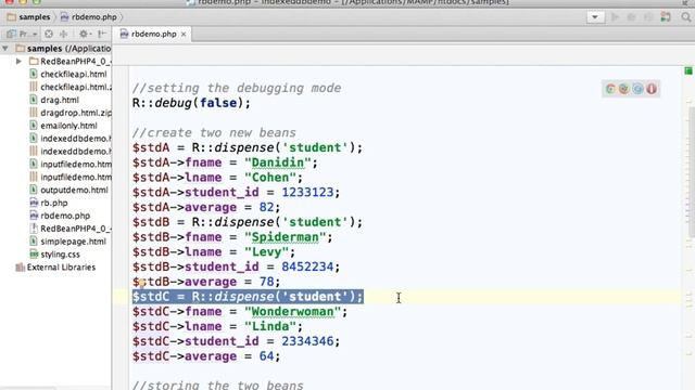 RedBeanPHP Simple Demo смотреть онлайн
