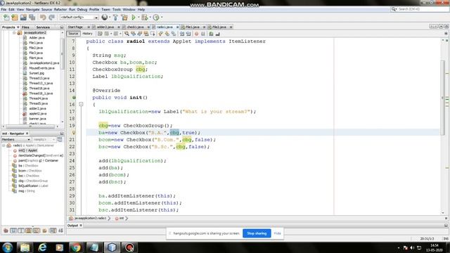 JAVA AWT RadioButton Demo смотреть онлайн