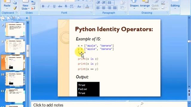 Computer online learning/Python Identity Operators Part 2 смотреть онлайн