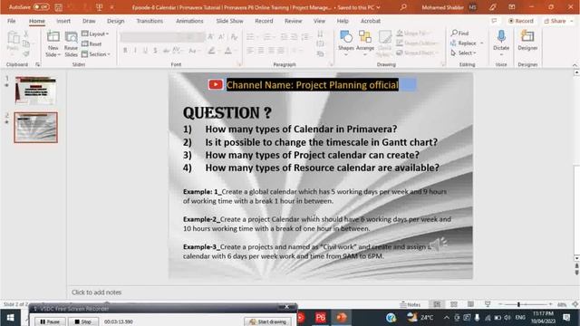 8. Create and Manage Calendar /Setting up Calendar in Primavera P6 смотреть онлайн