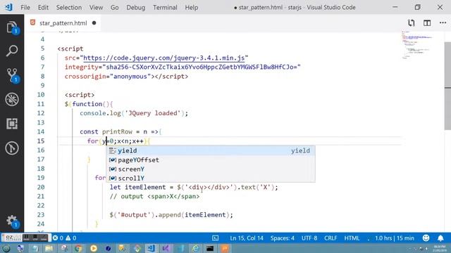 Printing Stars Diamond Pattern with Javascript and CSS - Part 2 (Multiple Rows and Columns) смотреть онлайн