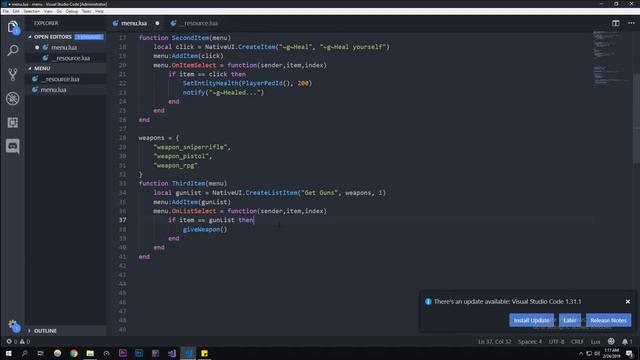 FiveM - Creating a Menu with NativeUI Lua смотреть онлайн