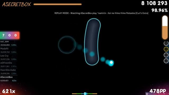 ASecretBox | *namirin - Koi no Hime Hime Pettanko [Curi's Extra] 1st +HDDT FC 98.61% {#1 608pp} osu смотреть онлайн