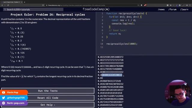Project Euler Challenges 24, 28, 29 - Coding Challenges with Florin смотреть онлайн