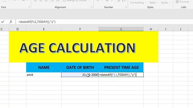 Age calculator in excel I Age calculation I How to calculate age in Excel смотреть онлайн
