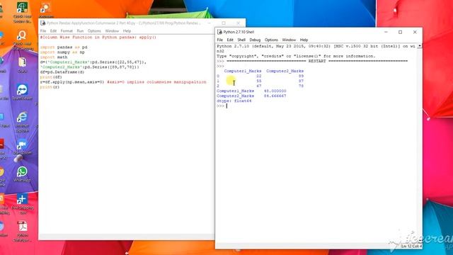 Python Pandas Apply function Columnwise 2 Part40 смотреть онлайн