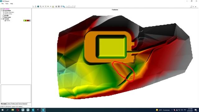 1. Поверхность из Civil3D в Hec-Ras. (geotiff & Dem)
