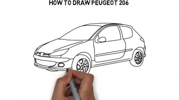 How to draw Peugeot 206