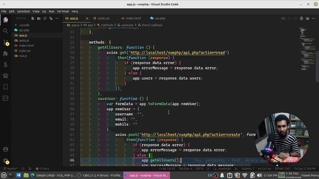 VUE 2, PHP, MySQL - CRUD смотреть онлайн