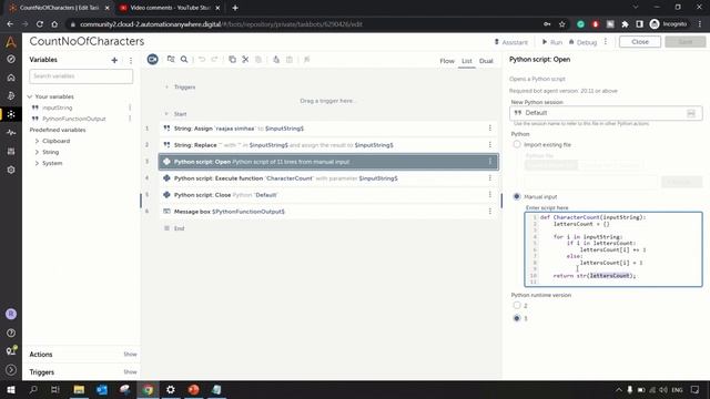 Find how many times a character is repeated in a string in A360 | Python Package смотреть онлайн