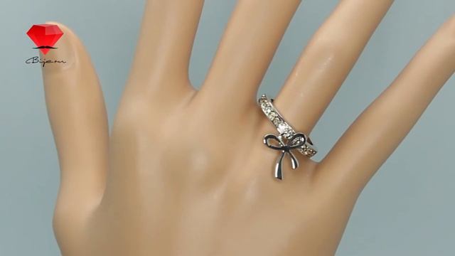 Bije.ru: Кольцо с родиевым покрытием и кристаллами Сваровски Morvilas (Морвилас)