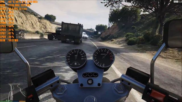GTA 5 PC Mods - 130mph On A Bike Through Heavy Traffic - New PCJ600 Performance смотреть онлайн