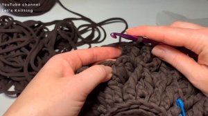 Нескучный ковёр вяжем из трикотажной пряжи