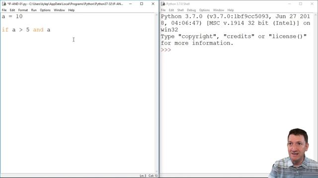 AND condition in an if statement in Python смотреть онлайн