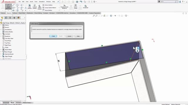 SOLIDWORKS - Mitered Edge Flanges on Non Parallel Edges смотреть онлайн