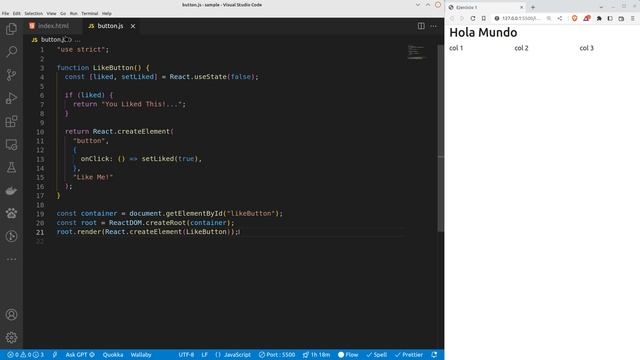 React de junior a semi-sr. | Agregar React a HTML | Ejercicio 01. смотреть онлайн
