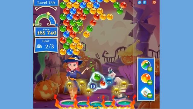 Bubble Witch 2 Saga Level 759 no boosters смотреть онлайн