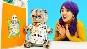 Приключения Кота Дымок — Аппликация из пуговиц! — Развивающие видео для детей про игрушки