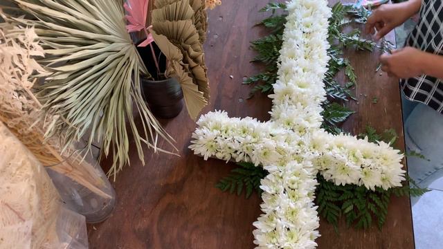 How To Make A Floral Cross Floral Arrangement Tutorial |  Funeral Arrangement |  Funeral Flowers