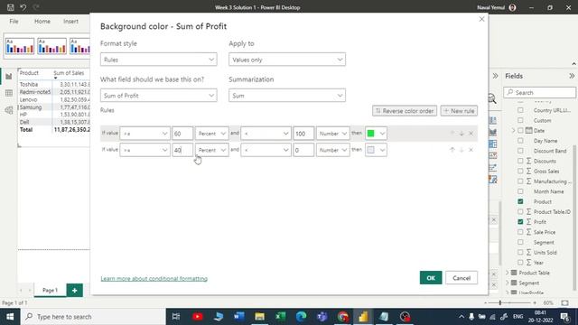 4.25 Conditional formatting with a rule in Power BI|Power BI for Everyone|Designed complete beginne смотреть онлайн