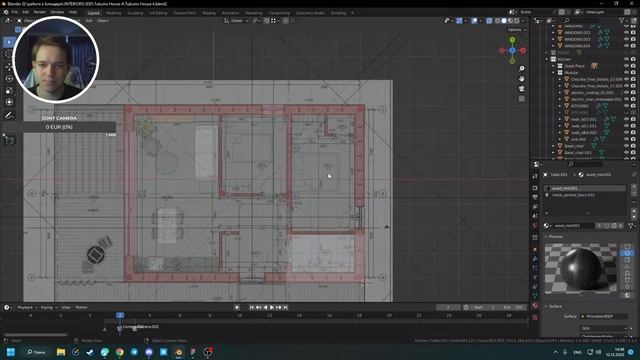 Создаю 3D план частного дома в Blender смотреть онлайн