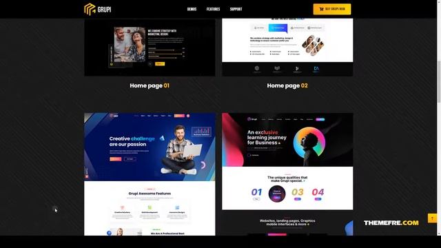 Grupi - Digital Agency WordPress RTL business marketing Easy Create Website смотреть онлайн