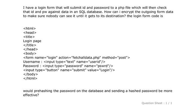 HTML : How to encrypt form data? смотреть онлайн