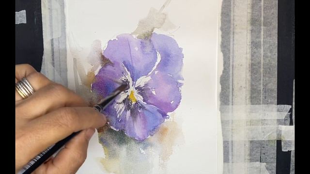 Purple Pansy - Watercolor/Aquarela - Demo смотреть онлайн