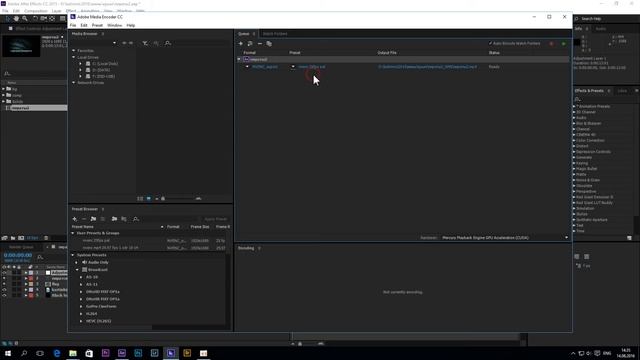 Рендер в программе Adobe Media Encoder композиции из АЕ при помощи плагина nvenc export. смотреть онлайн