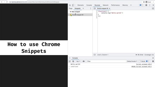 Use Snippets In The Chrome DevTools смотреть онлайн
