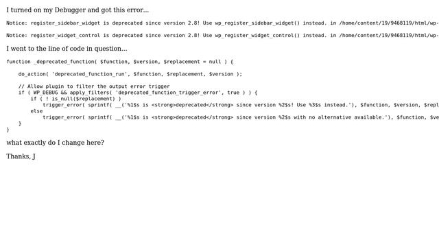 register_sidebar_widget is deprecated since version 2.8! Use wp_register_sidebar_widget() instead смотреть онлайн