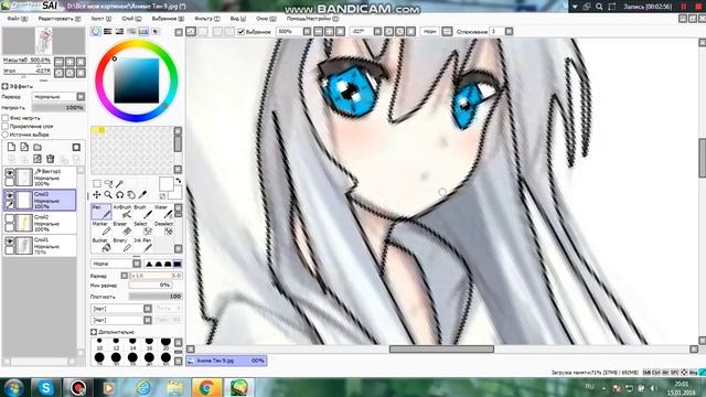Рисую в Paint Tool SAI (Часть 2) смотреть онлайн