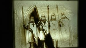 Крестоносцы во Пскове  Арт зарисовка в технике песочной анимации