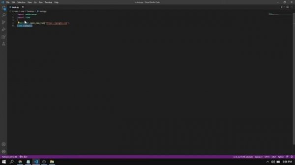 Coding to open the link to the browser in python | python script