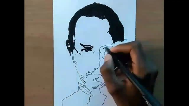 Drawing Steve Jobs With Marker |Stencil Art