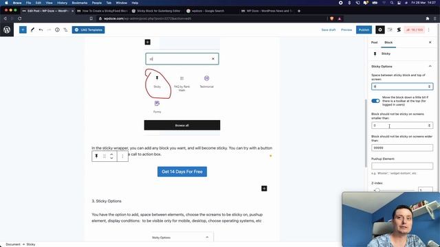 How To Create a Sticky/Fixed Block in Gutenberg Editor смотреть онлайн