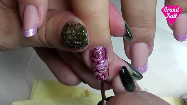 Роза Акварелью Дизайн Ногтей YouTube GRAND NAIL