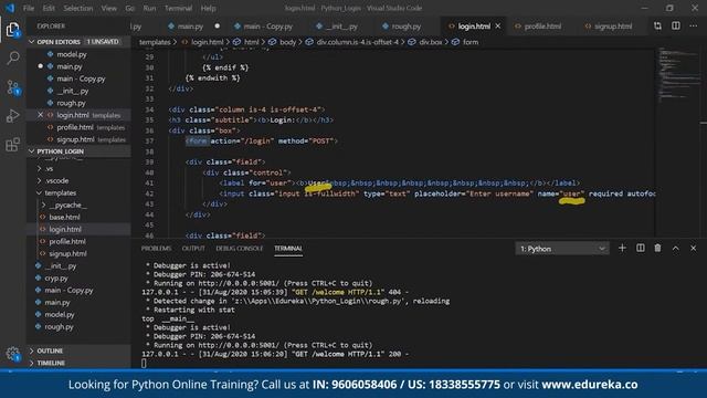 How to Create Login System using Python | Python Programming Tutorial | Edureka | Python Rewind-1 смотреть онлайн