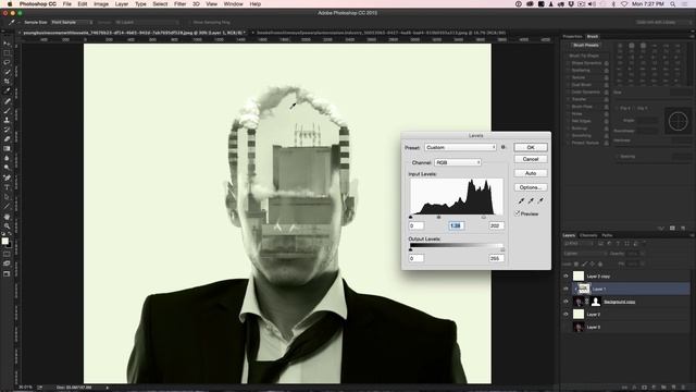Double exposure in photoshop tutorial, True Detective look смотреть онлайн