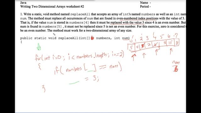 Java Writing Arrays Worksheet #2 смотреть онлайн