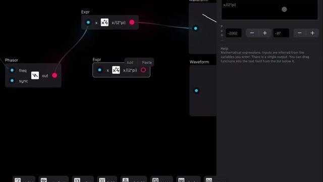 Audulus 4 - Tutorial 9: How to use the Phasor Node to produce Sine, Saw, Triangle,Square Waveforms смотреть онлайн
