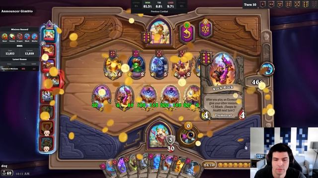 The Game Can't Handle 4 Golden Rock Rocks | Dogdog Hearthstone Battlegrounds смотреть онлайн